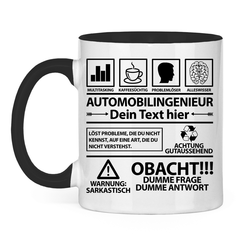 Automobilingenieur Tasse – Lustig mit Spruch – Personalisiertes Geschenk