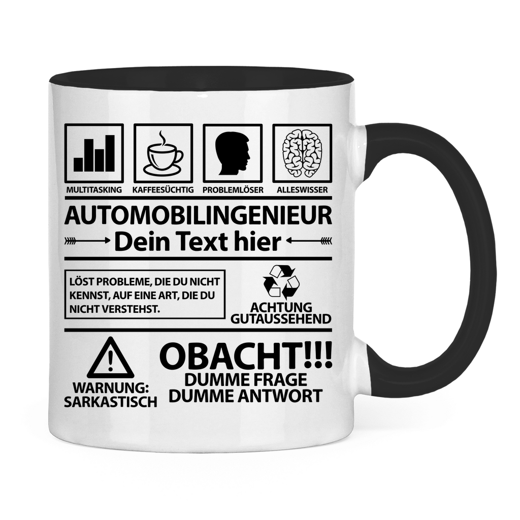 Automobilingenieur Tasse – Lustig mit Spruch – Personalisiertes Geschenk