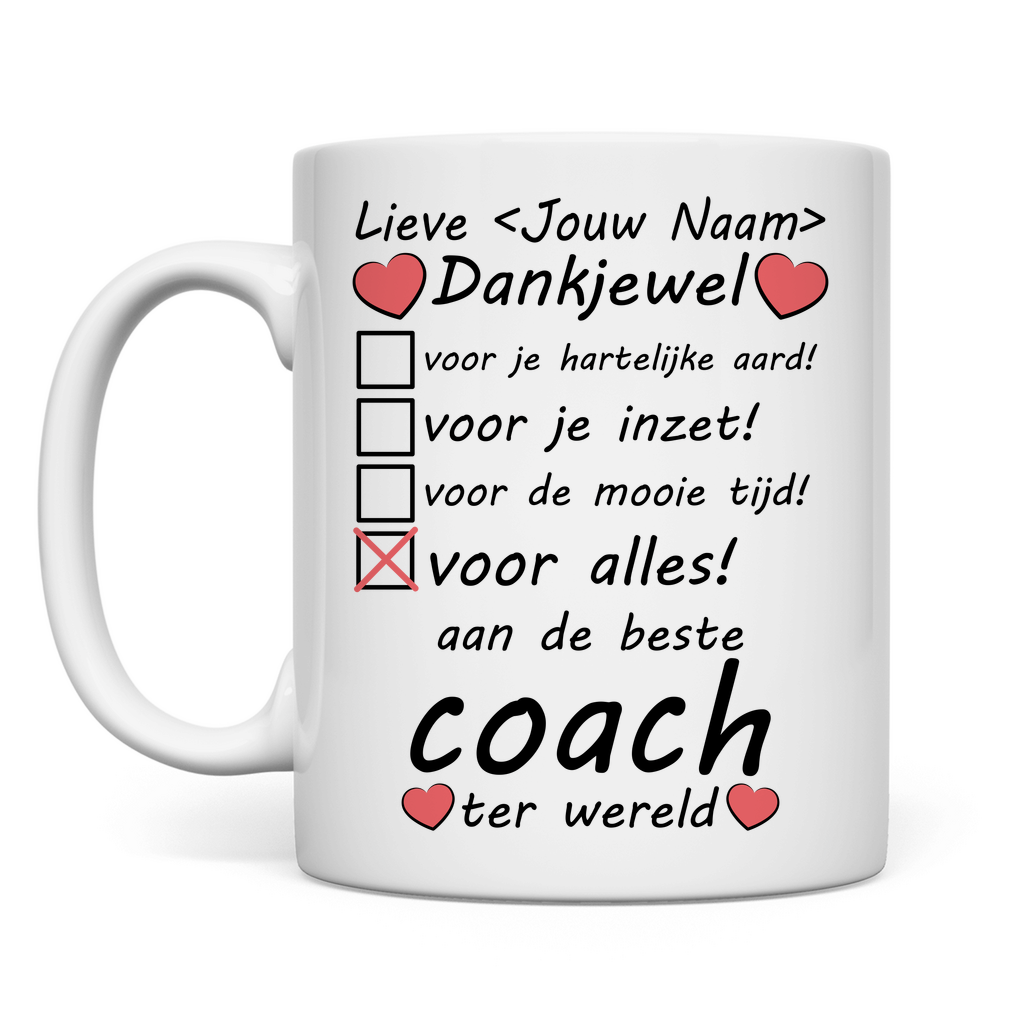 Bedankje voor beste Coach Mog - Afscheidscadeau - Afscheid Cadeau - Gepersonaliseerd