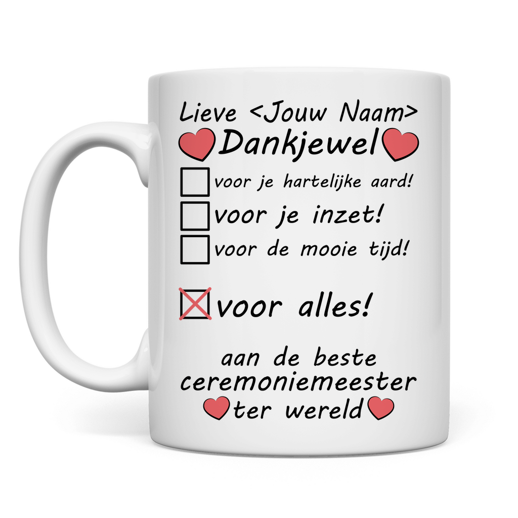 Bedankt Ceremoniemeester Mok - Leuk Cadeau - Man - Vrouw