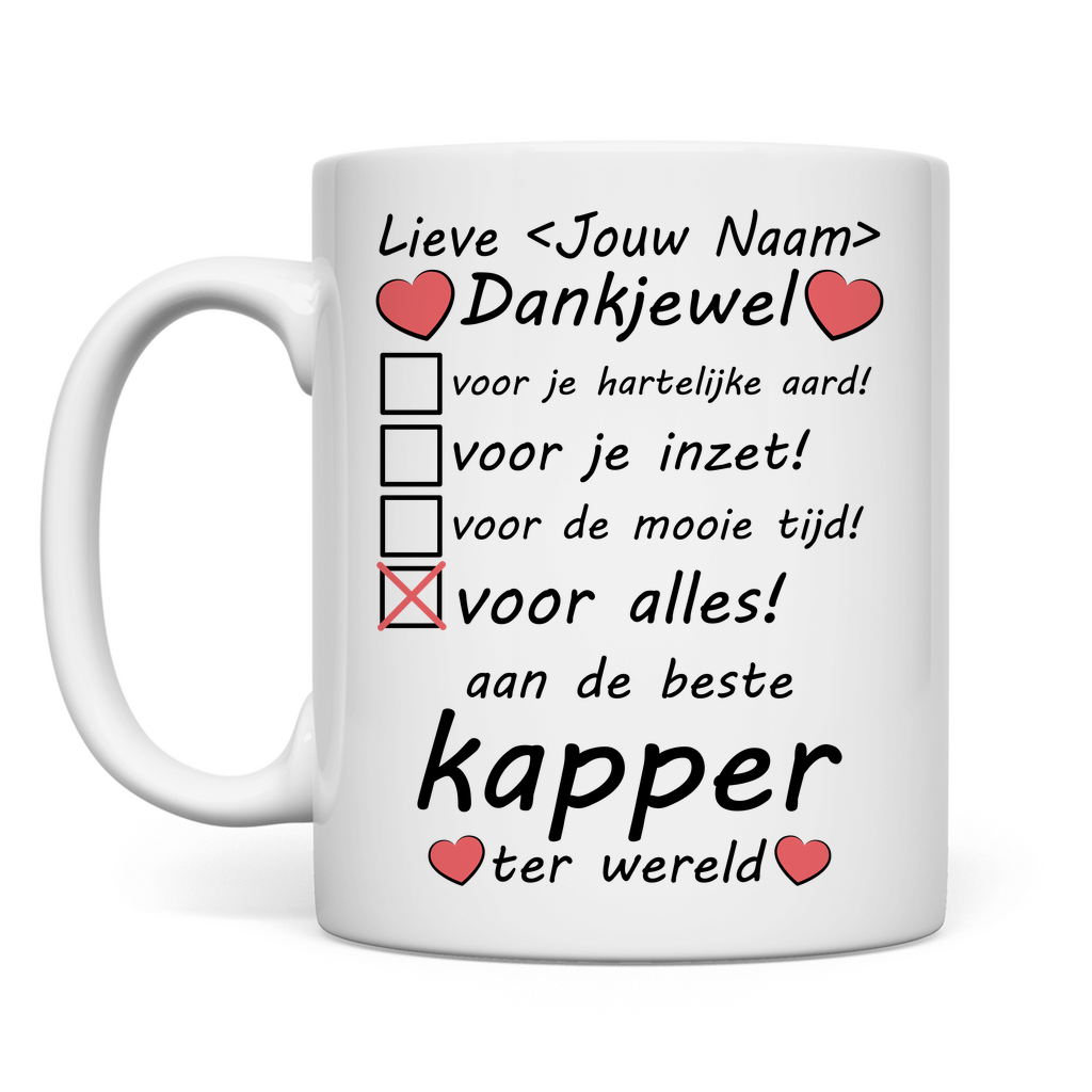 Bedankt voor best Kapper Mog -  Bedankje Afscheidscadeau - Gepersonaliseerd