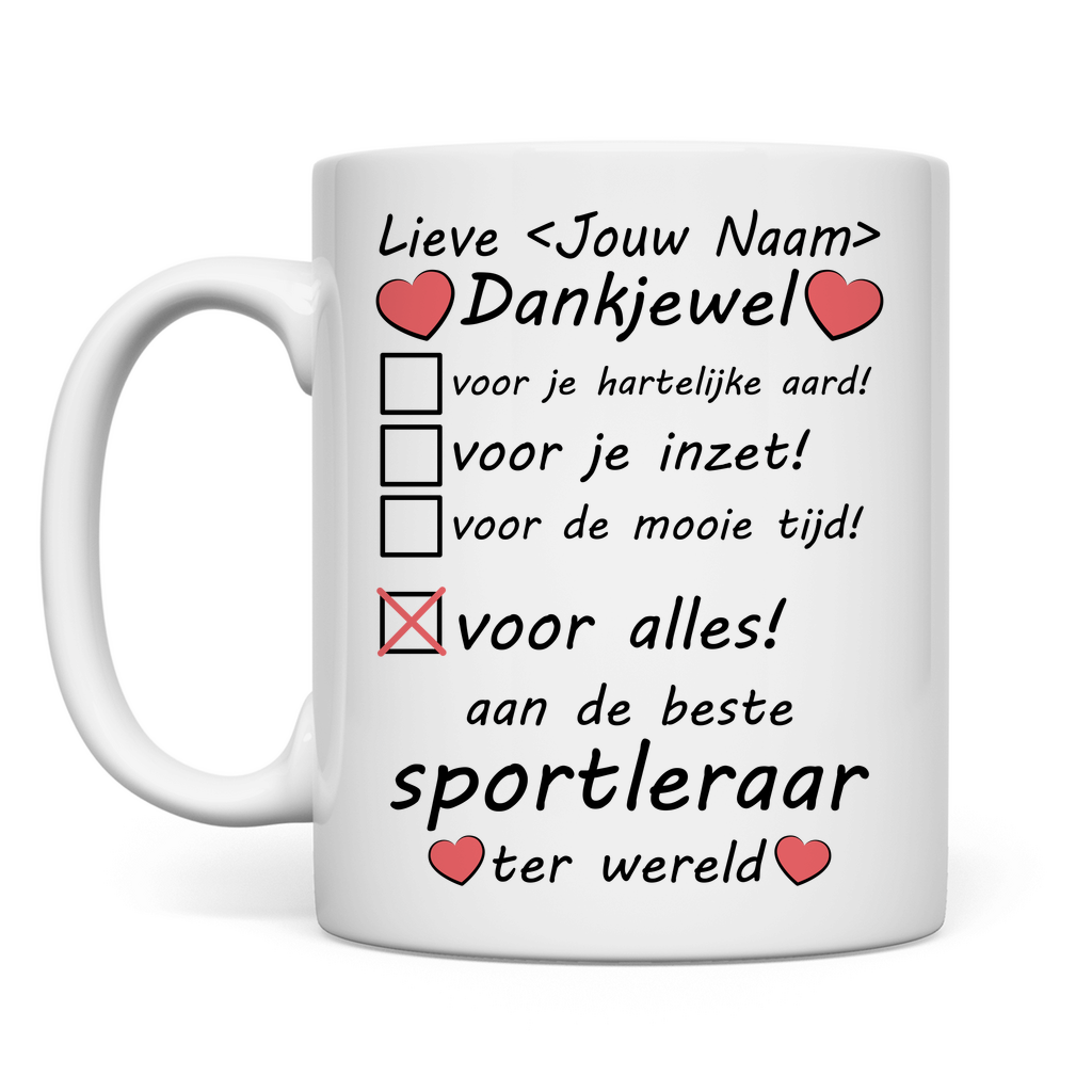 Bedankt voor beste Sportleraar Mog - Bedankje Cadeau