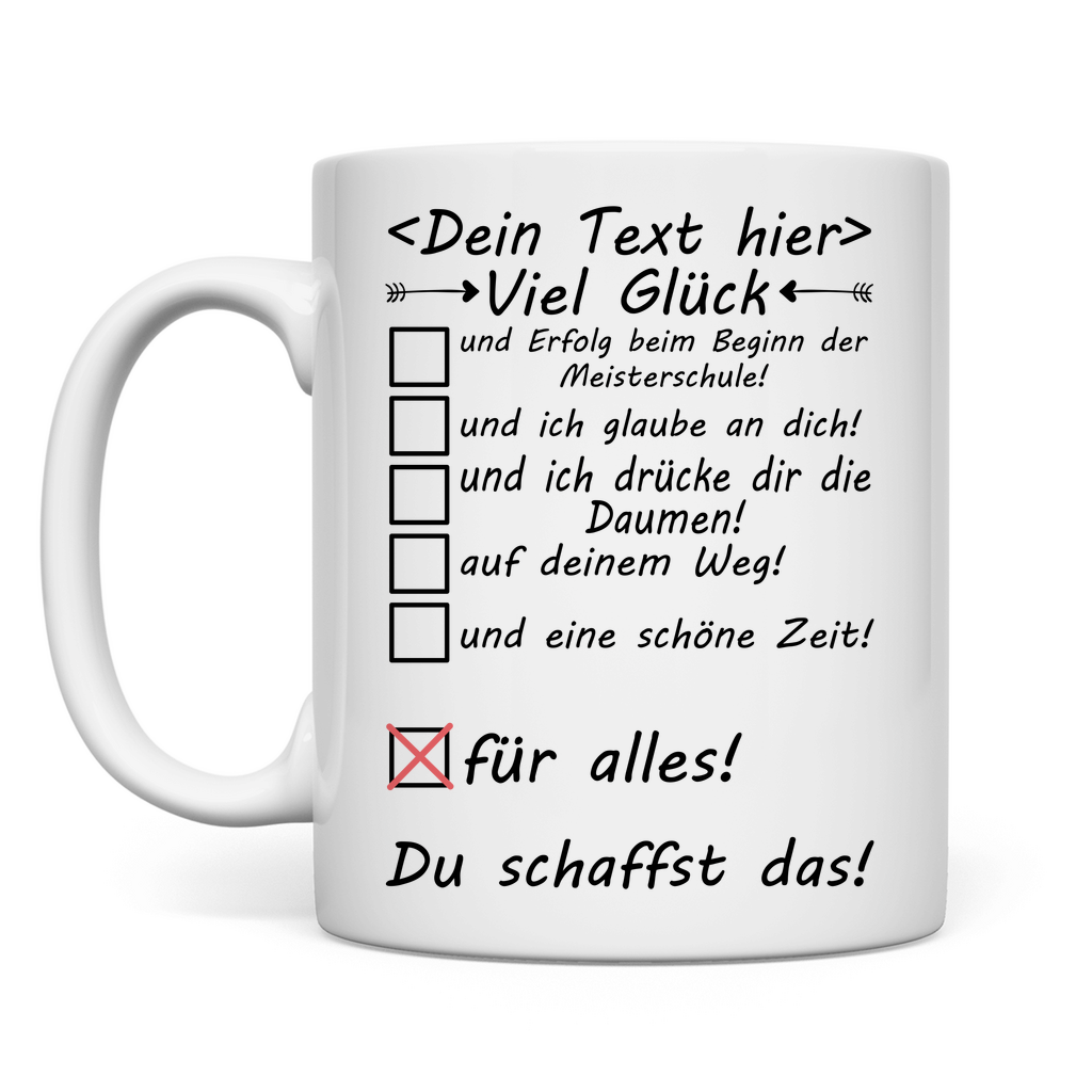 Beginn der Meisterschule - Tasse - Alles Gute Wünsche Geschenk