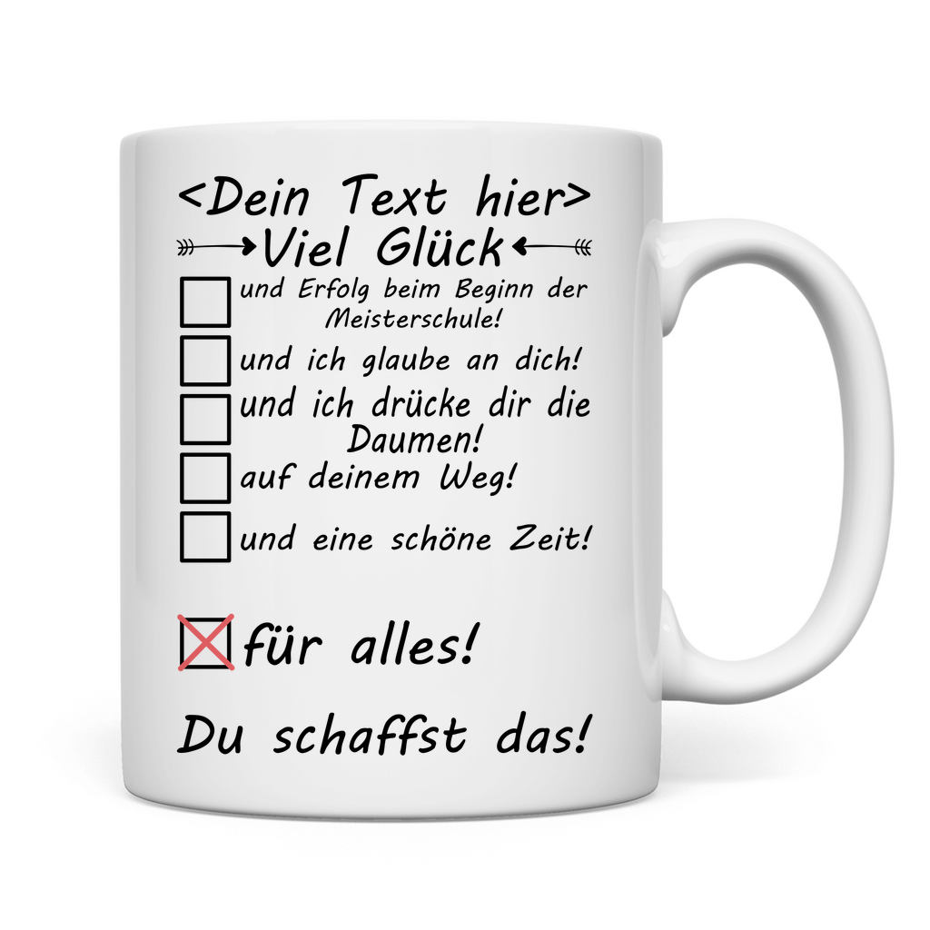 Beginn der Meisterschule - Tasse - Alles Gute Wünsche Geschenk