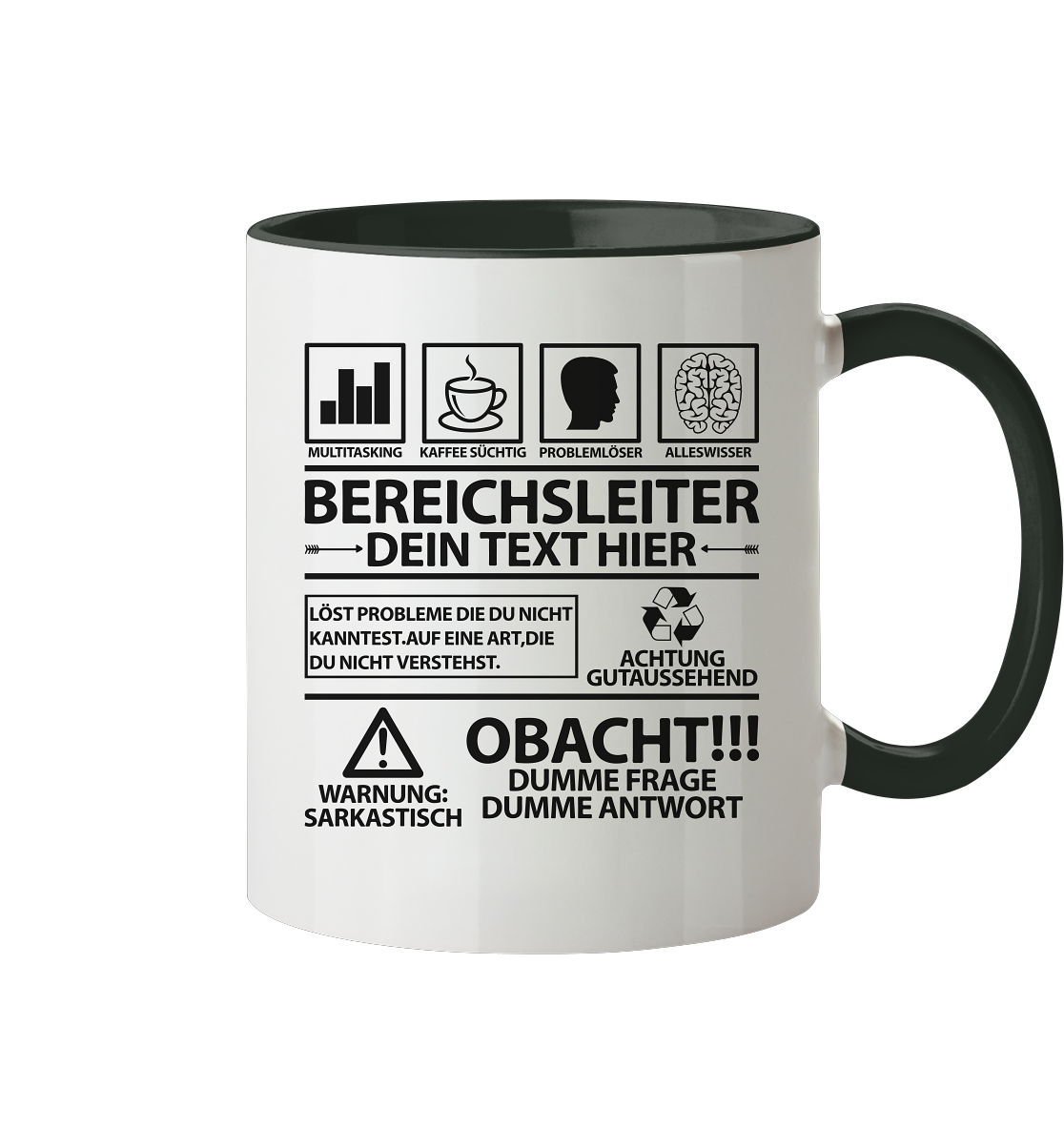Tasse Lustig Bereichsleiter - Personalisiert Geschenk mit witzigen Spruch