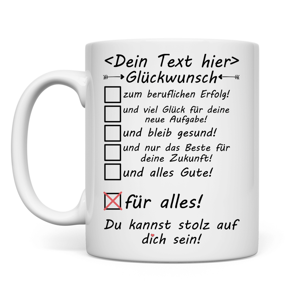 Beruflicher veränderung Glückwunsch | Tasse