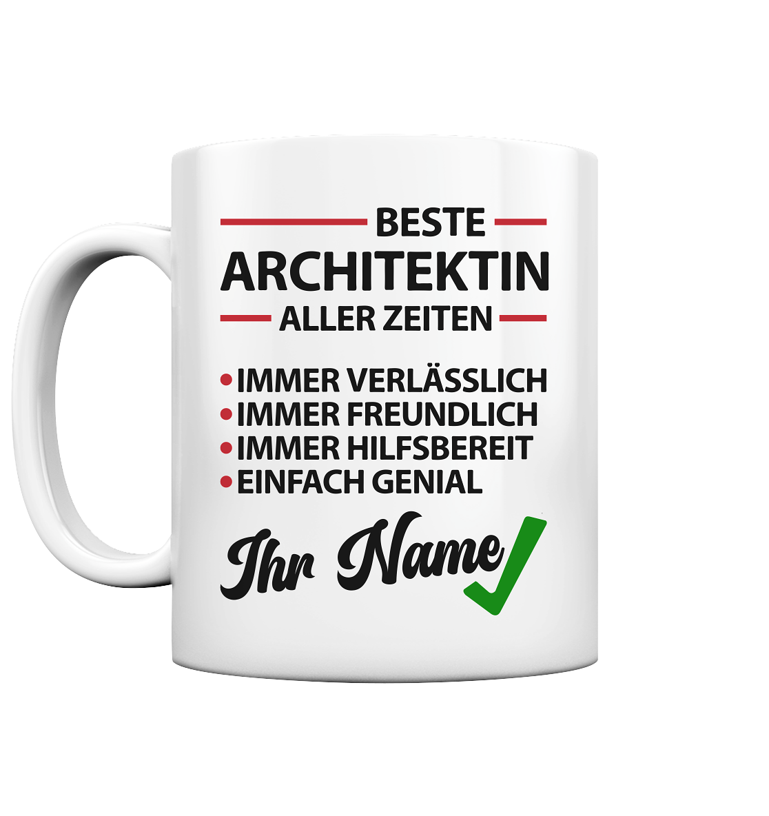 Beste Architektin |  Geschenk  | Personalisierte Tasse  2
