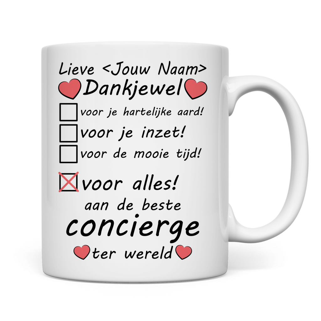 Beste Concierge Mog - Afscheidscadeau -  Afscheid School Cadeau - Gepersonaliseerd
