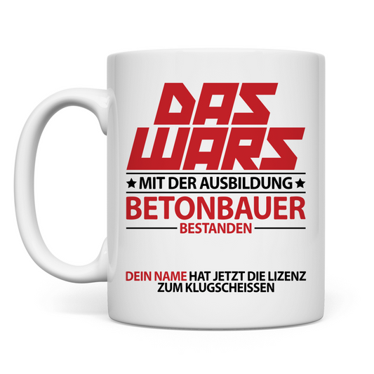 Betonbauer Ausbildung Prüfung Bestanden | Geschenk