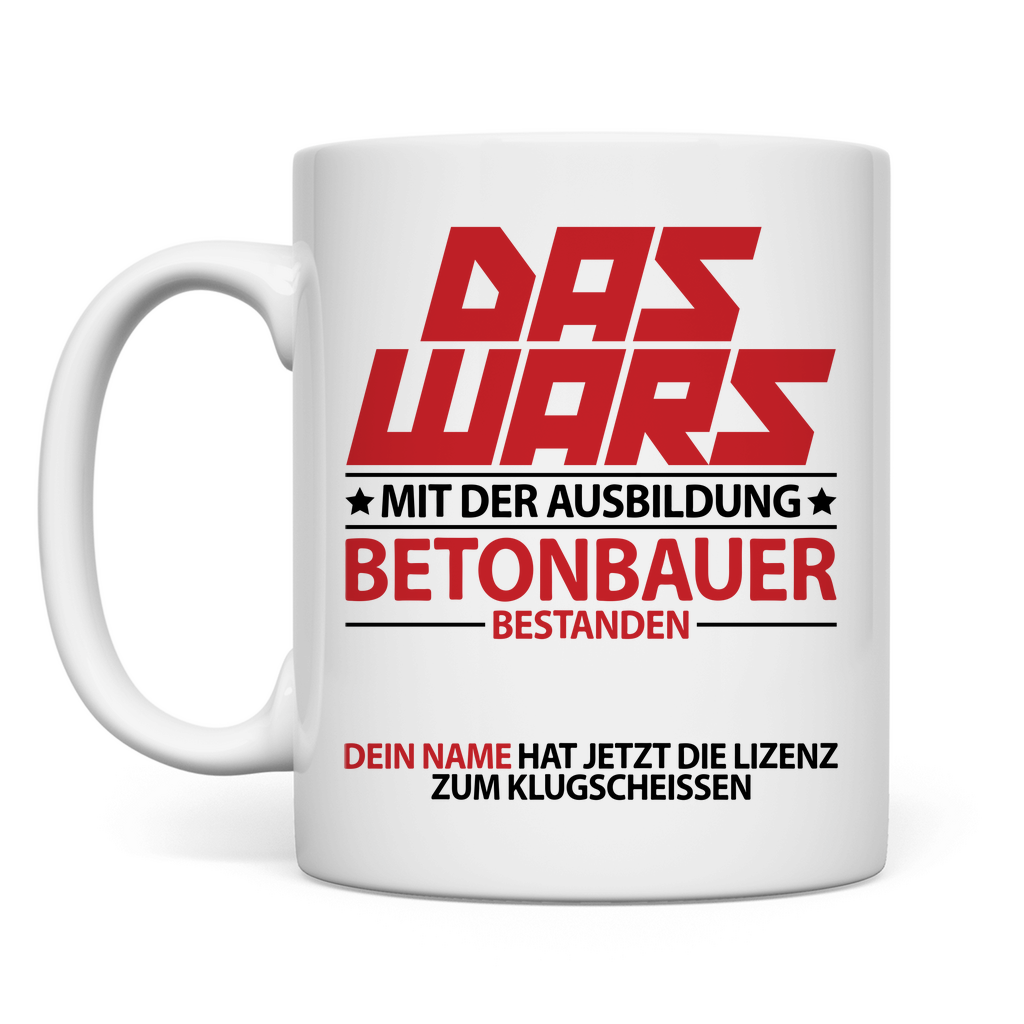 Betonbauer Ausbildung Prüfung Bestanden | Geschenk