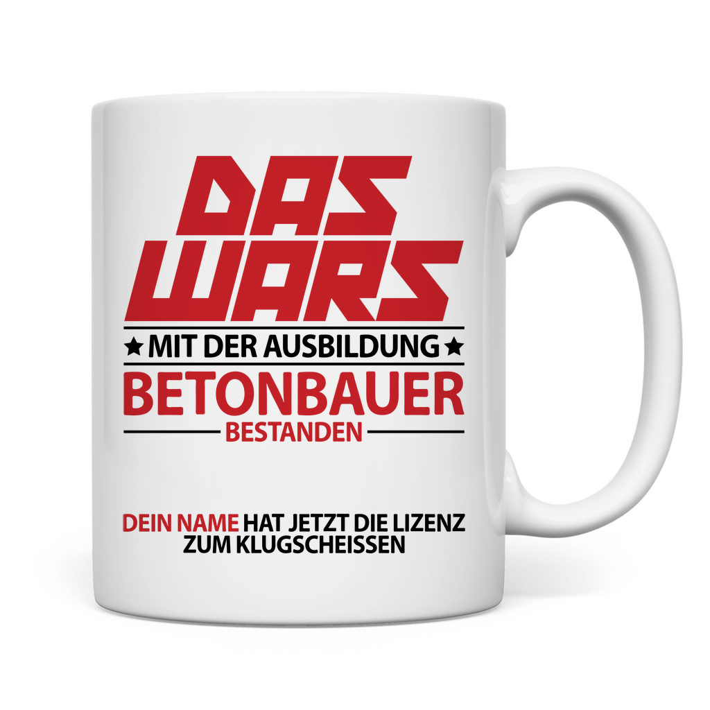 Betonbauer Ausbildung Prüfung Bestanden | Geschenk