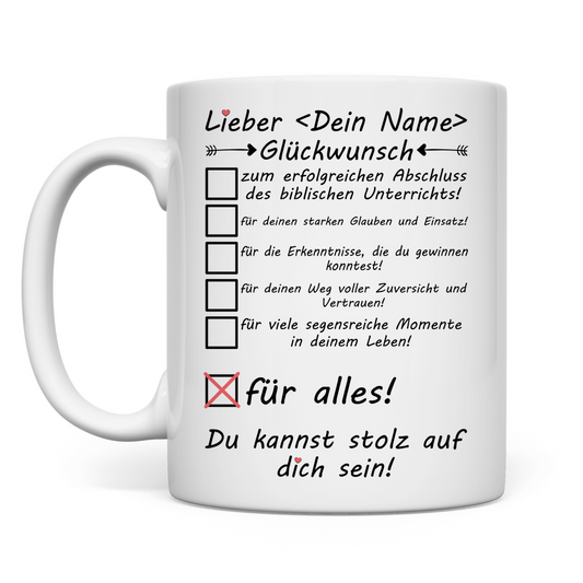 Biblischer Unterricht BU Abschluss - Tasse - Geschenk zur Entlassung
