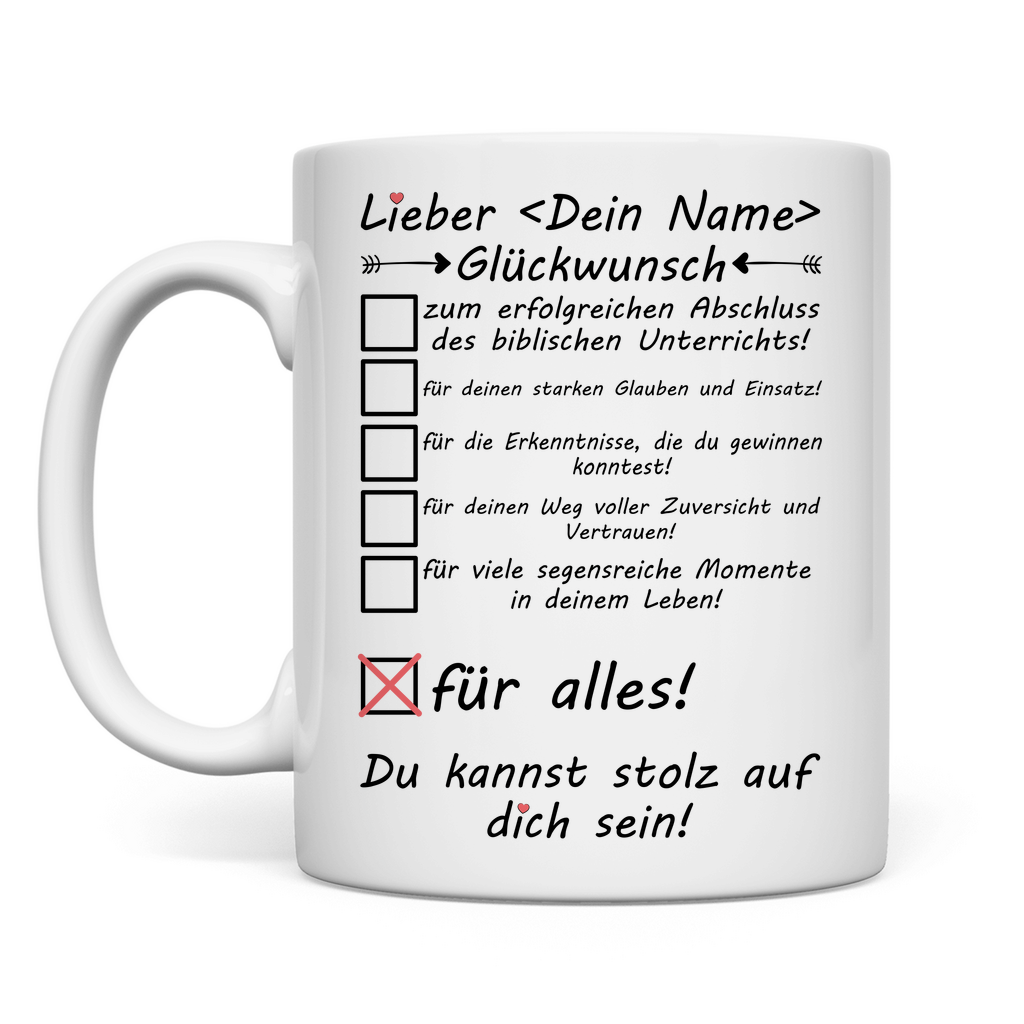 Biblischer Unterricht BU Abschluss - Tasse - Geschenk zur Entlassung