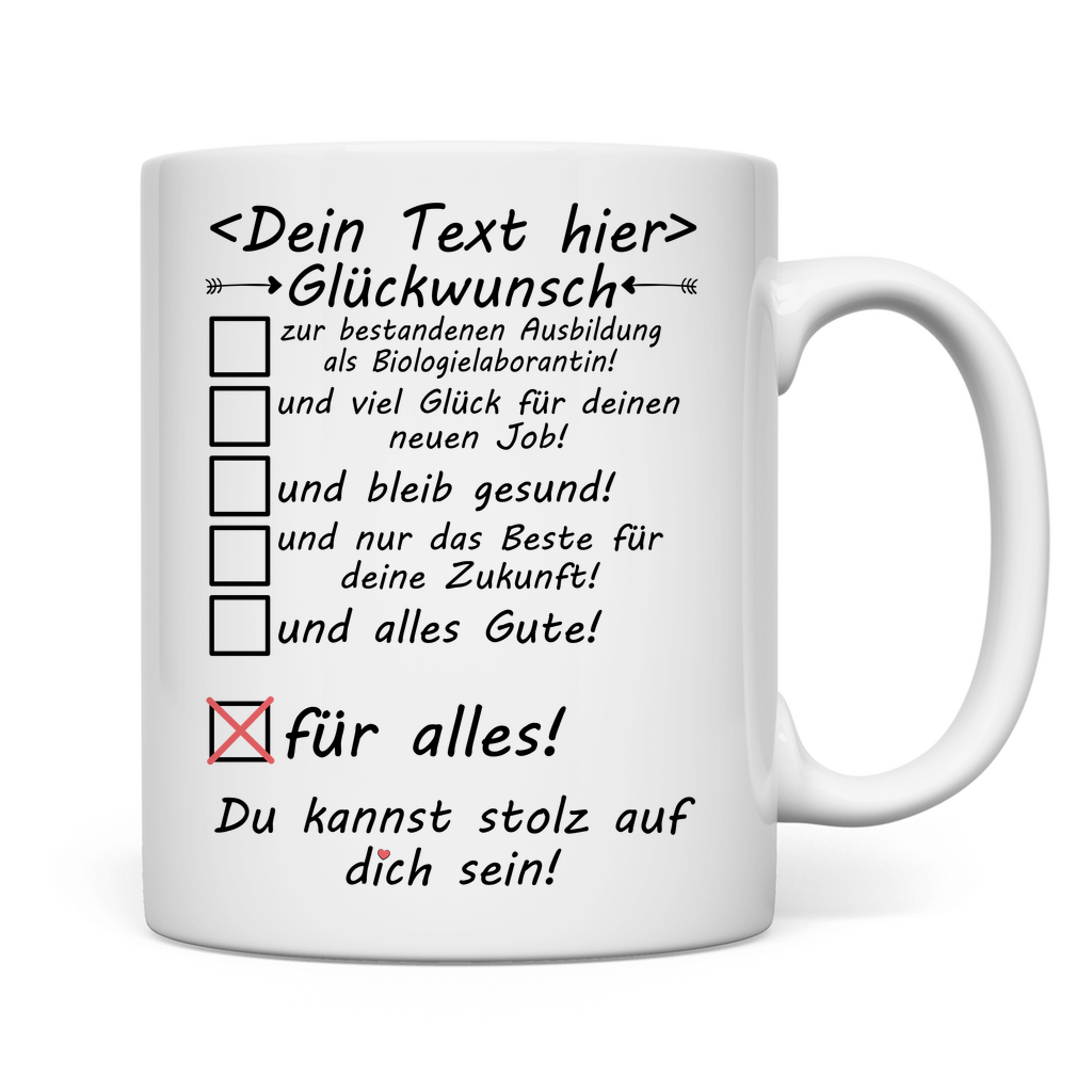 Biologielaborantin Ausbildung bestanden | Tasse