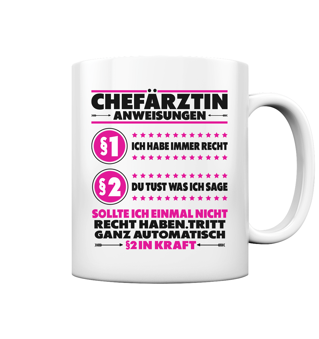 Chefärztin Chefin Ärztin Geschenk - Tasse mit lustigen Spruchmotiv
