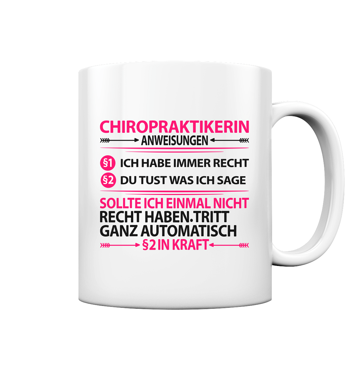 Chiropraktikerin Geschenk zur Chiropraktik Therapie - Tasse Anweisungen