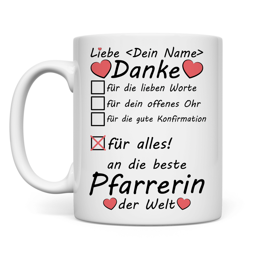 Dank an Pfarrer nach Konfirmation | Tasse