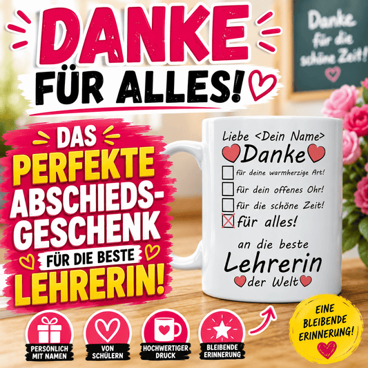 Abschiedssprüche an Lehrerin zum Abschied – Dankeschön Geschenk von Schülern der 10. Klasse