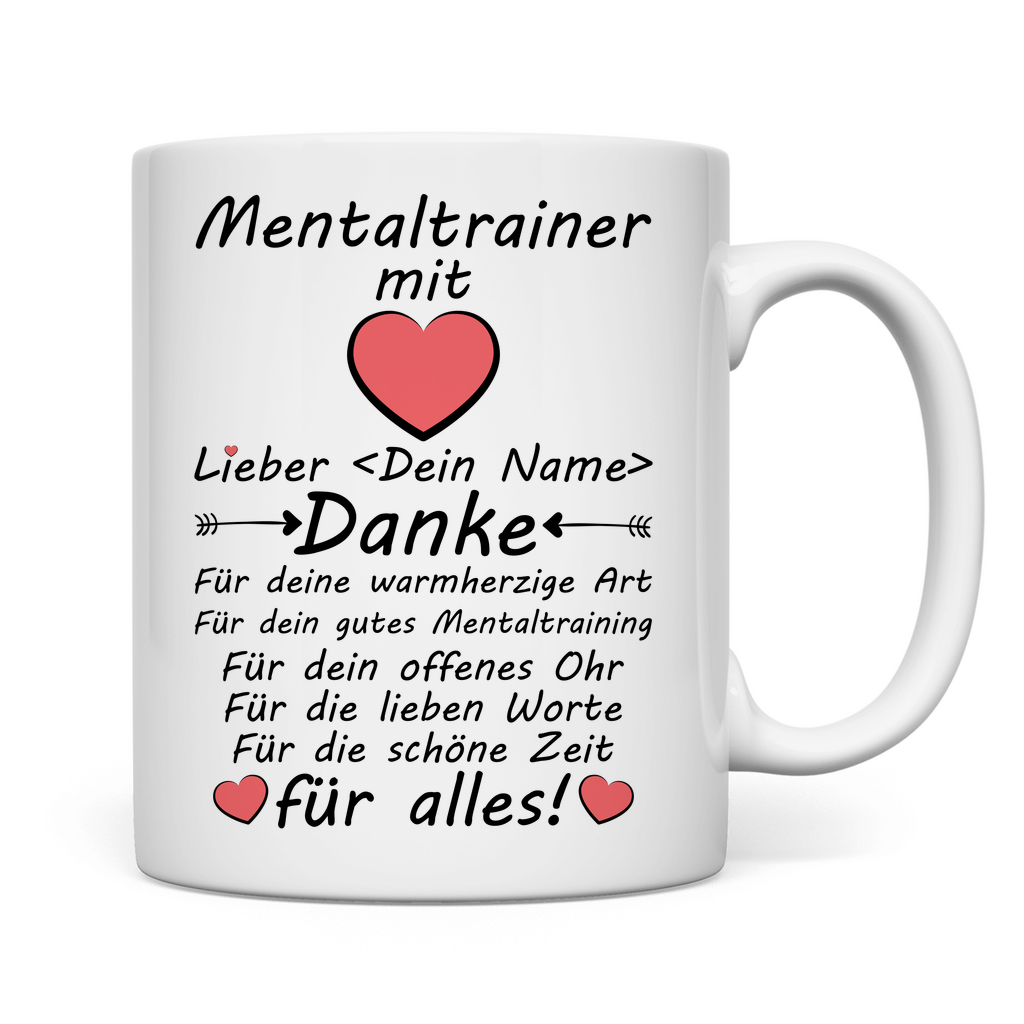 Danke Tasse für Mentaltrainer – Persönliches Geschenk zum Abschied