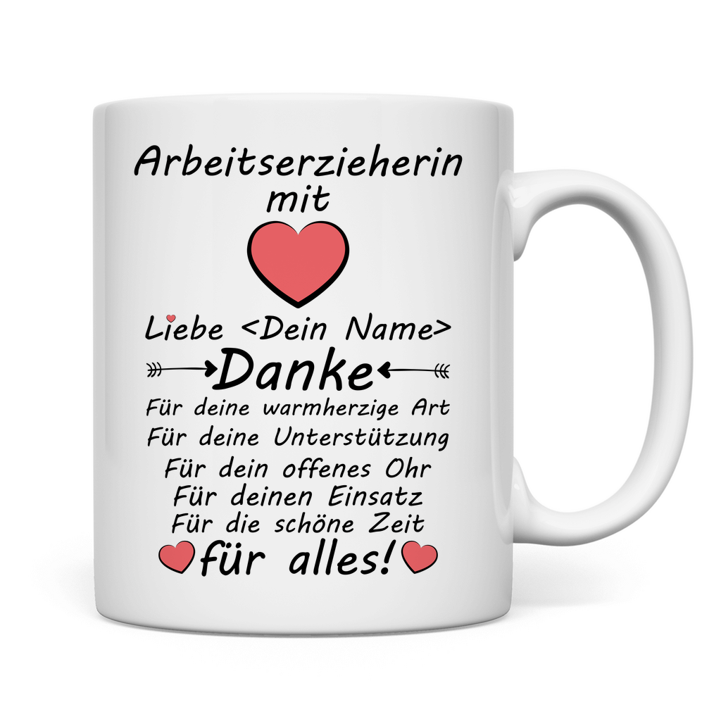 Danke an Arbeitserzieher - Tasse - Geschenk zum Abschied