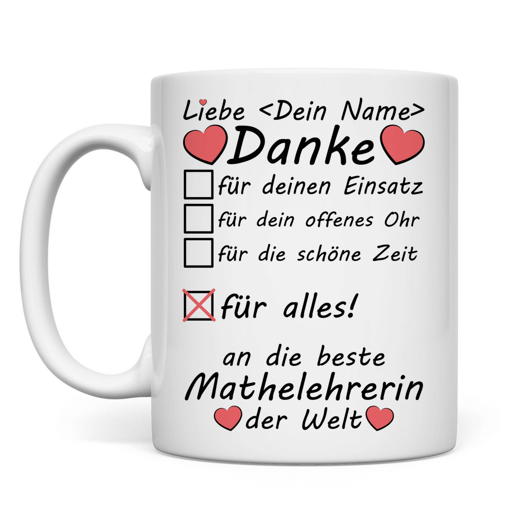 Danke an Mathelehrerin | Abschiedsgeschenk