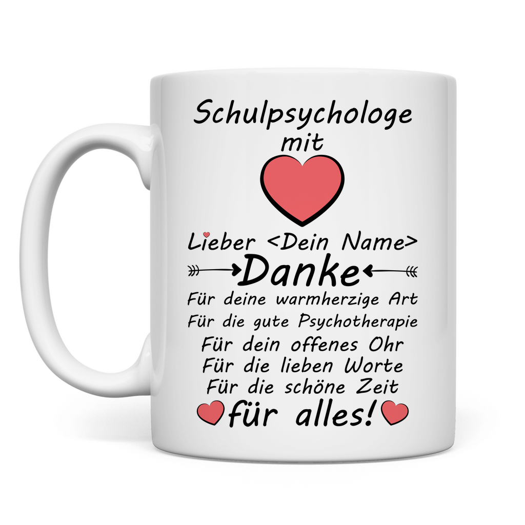 Danke an Schulpsychologin - Dankeschön Tasse -   Schulpsychologie Geschenk