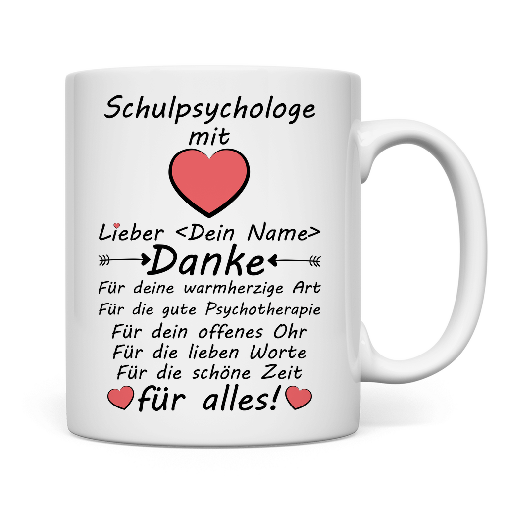 Danke an Schulpsychologin - Dankeschön Tasse -   Schulpsychologie Geschenk