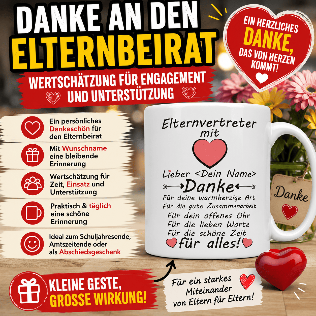 Danke an den Elternbeirat – Wertschätzung für Engagement und Unterstützung + Geschenkidee. persönliches Dankeschön an den Elternbeirat zeigt, dass dieses Engagement gesehen und geschätzt wird. Besonders zum Ende des Schul- oder Kindergartenjahres, nach einer erfolgreichen Amtszeit oder beim Abschied ist eine kleine Aufmerksamkeit eine schöne Geste der Anerkennung.
