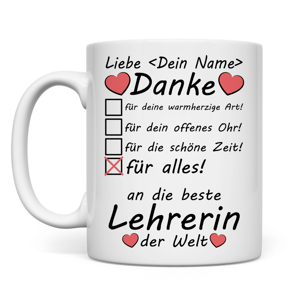 Danke an die beste Lehrerin Grundschule | Tasse