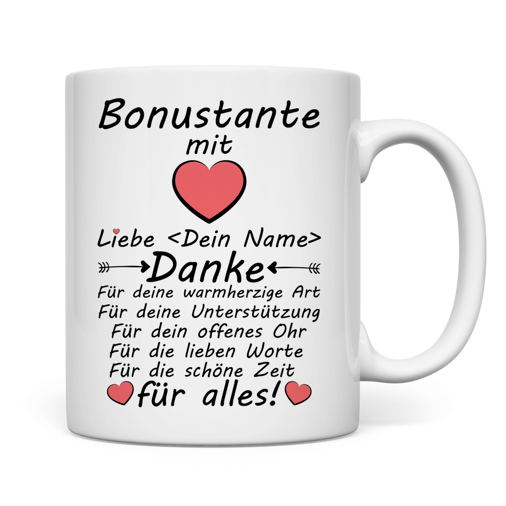Danke sagen an Bonus Tante - Dankeschön Tasse - Geschenk - Weihnachten