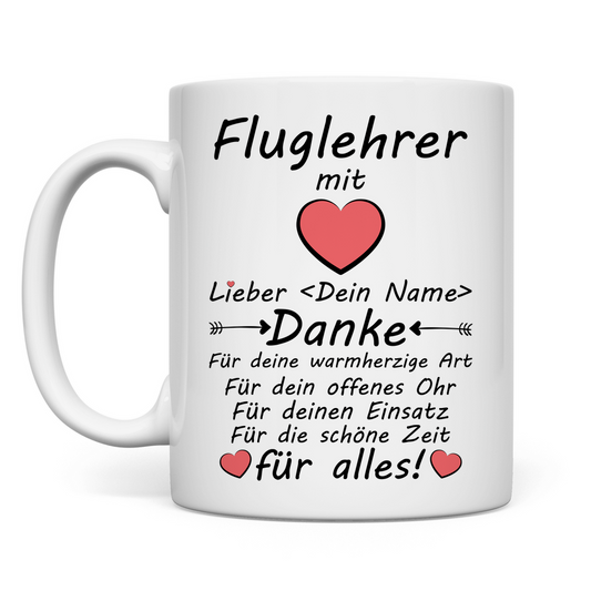 Danke sagen an Fluglehrer - Dankeschön Tasse - Geschenk zum Abschied