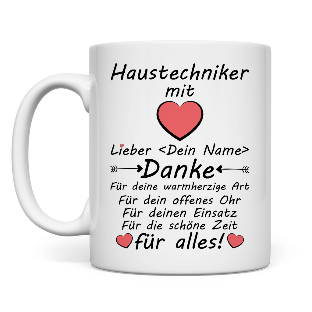 Danke sagen an Haustechniker - Tasse - Geschenk zum Abschied