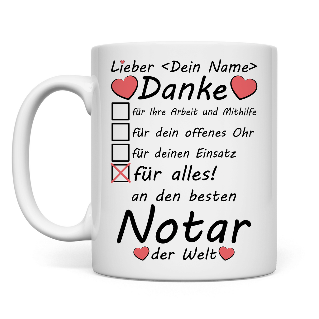 Danke an Notar | Gutes Geschenk | Tasse