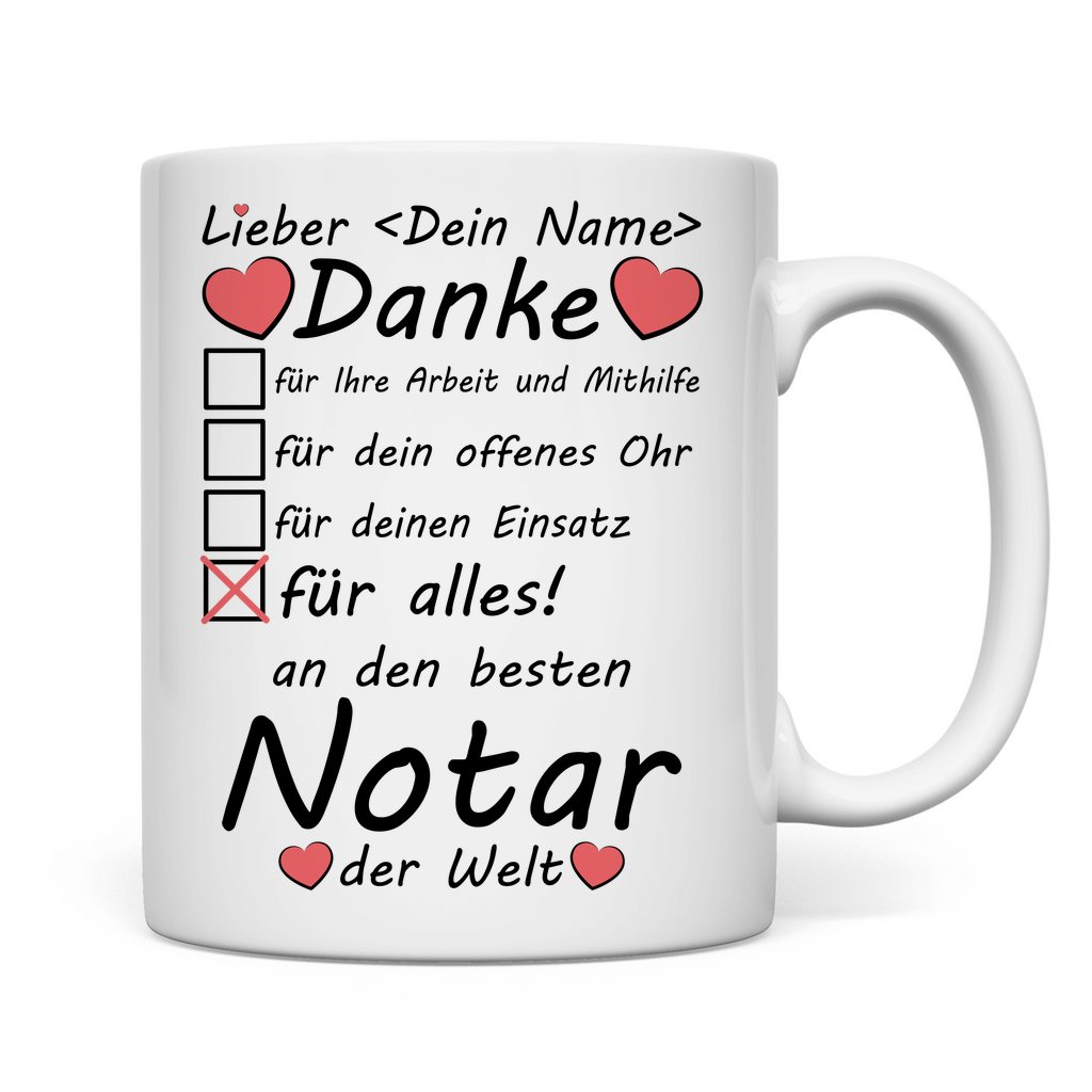 Danke an Notar | Gutes Geschenk | Tasse