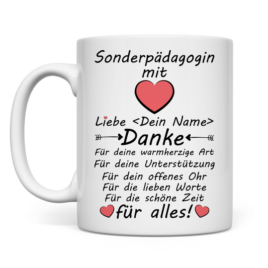Danke sagen an Sonderpädagogin - Tasse - Dankeschön Geschenk