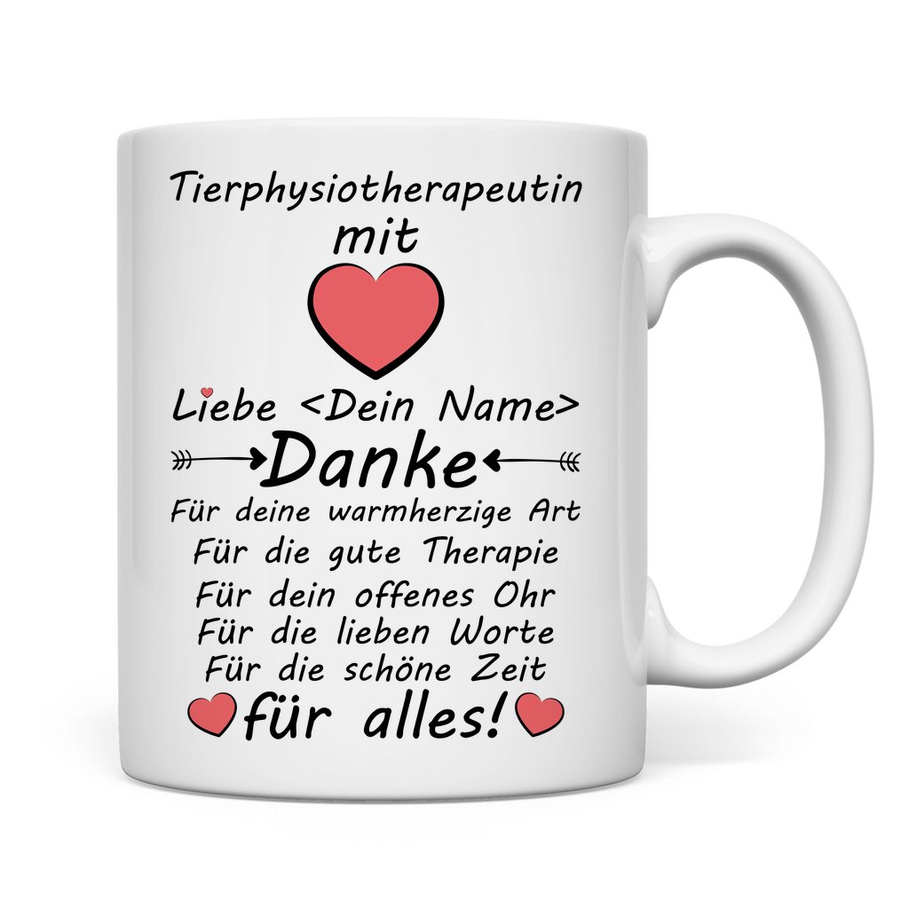 Danke an Tierphysiotherapeut - Tasse - Tierphysiotherapie Geschenk