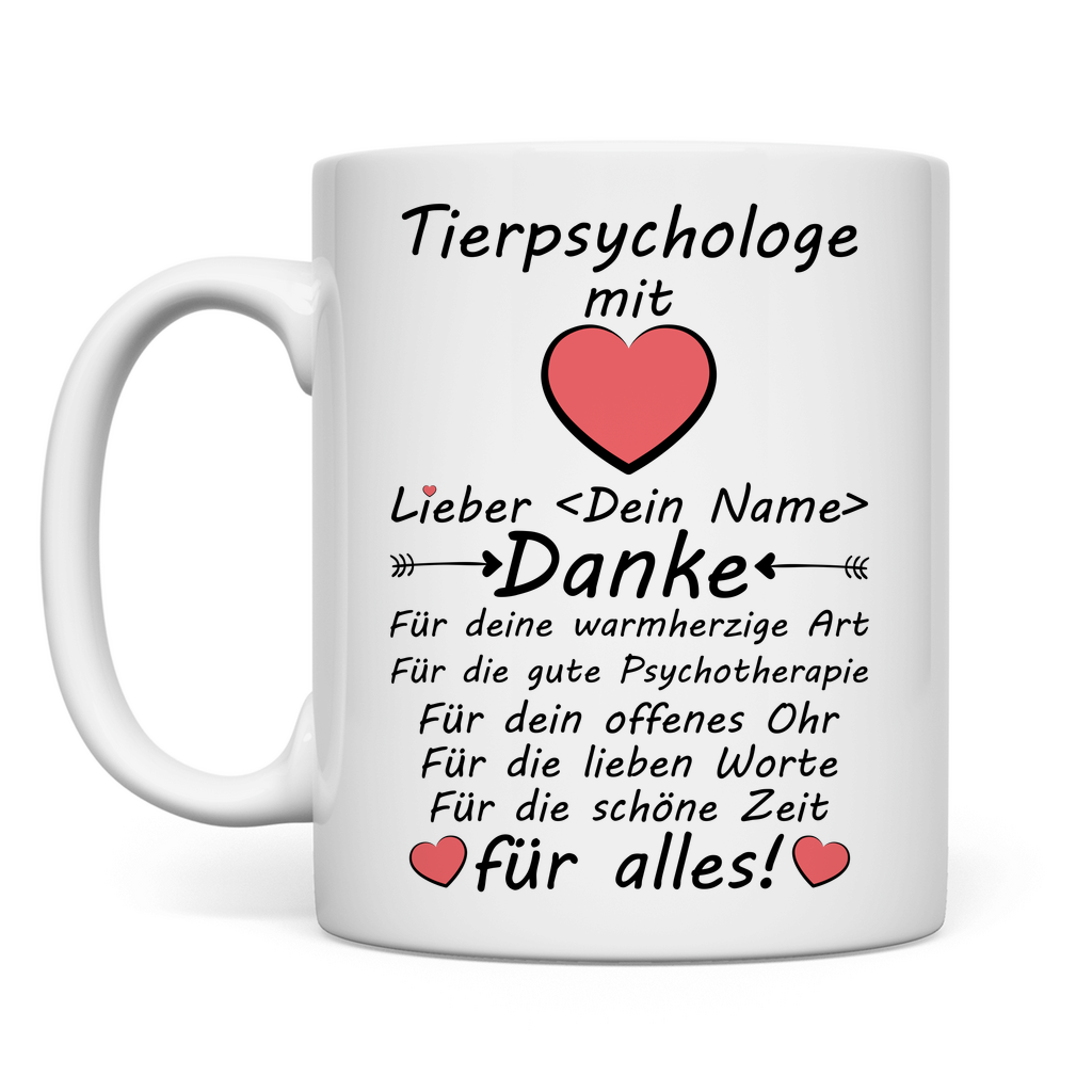 Danke sagen an Tierpsychologe - Dankeschön Tasse - Geschenk zum Abschied
