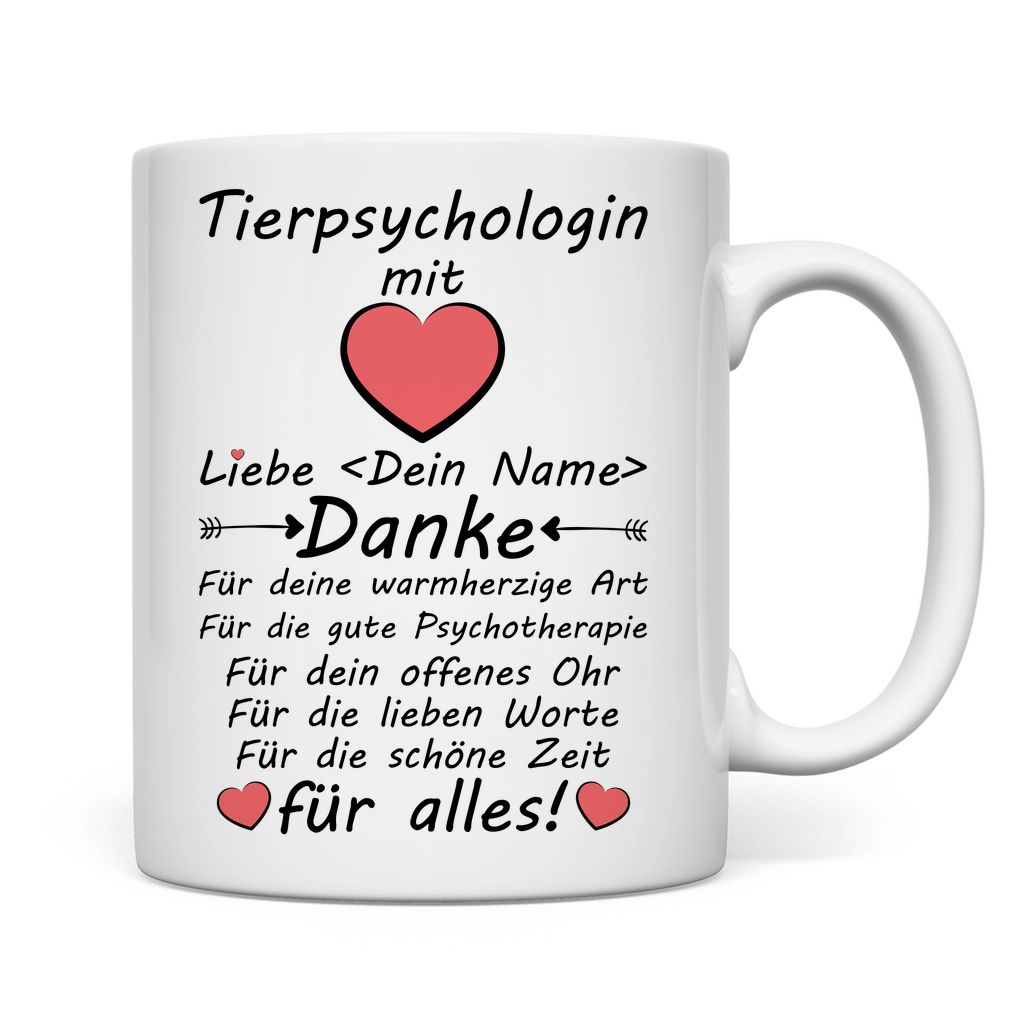 Danke sagen an Tierpsychologe - Dankeschön Tasse - Geschenk zum Abschied