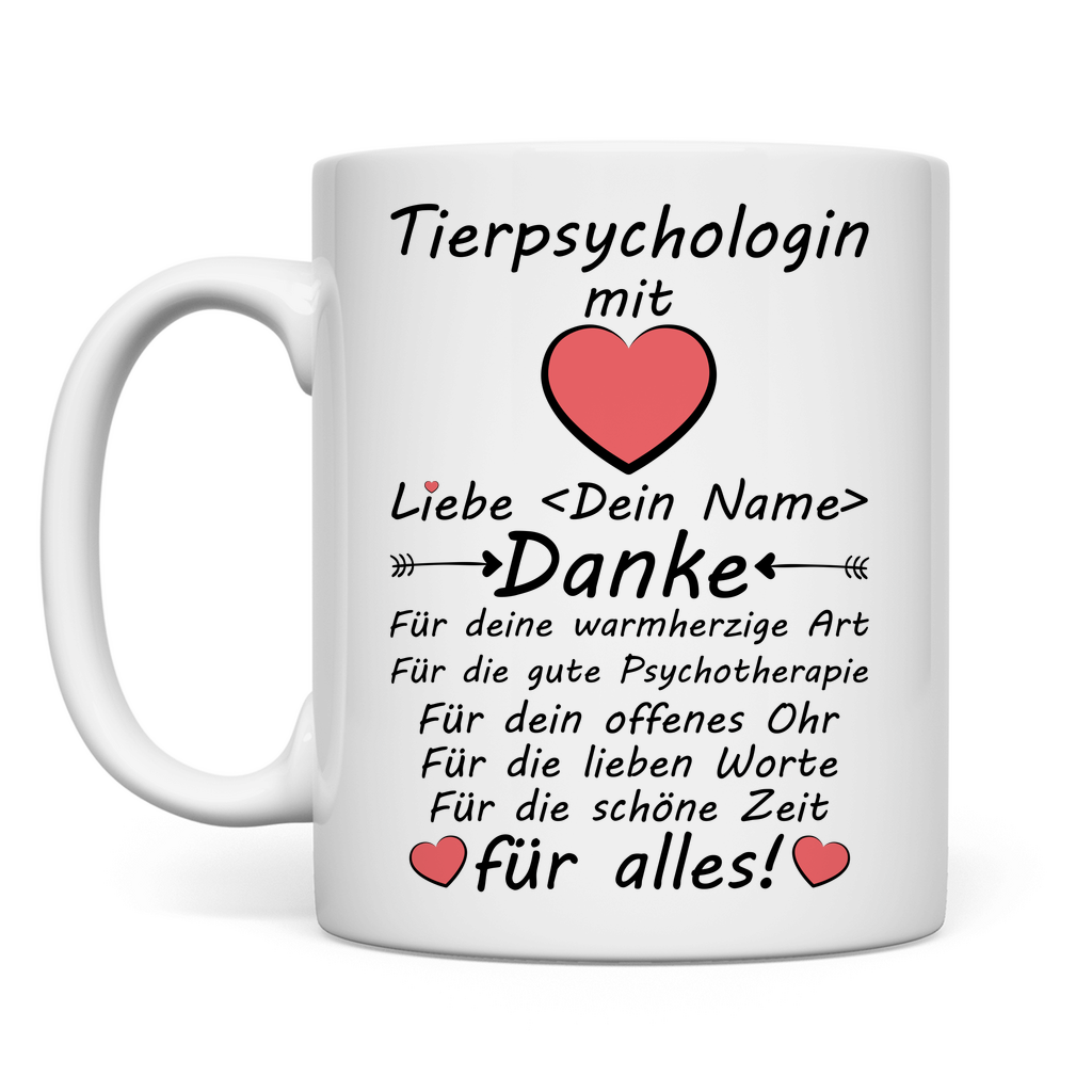 Danke sagen an Tierpsychologe - Dankeschön Tasse - Geschenk zum Abschied