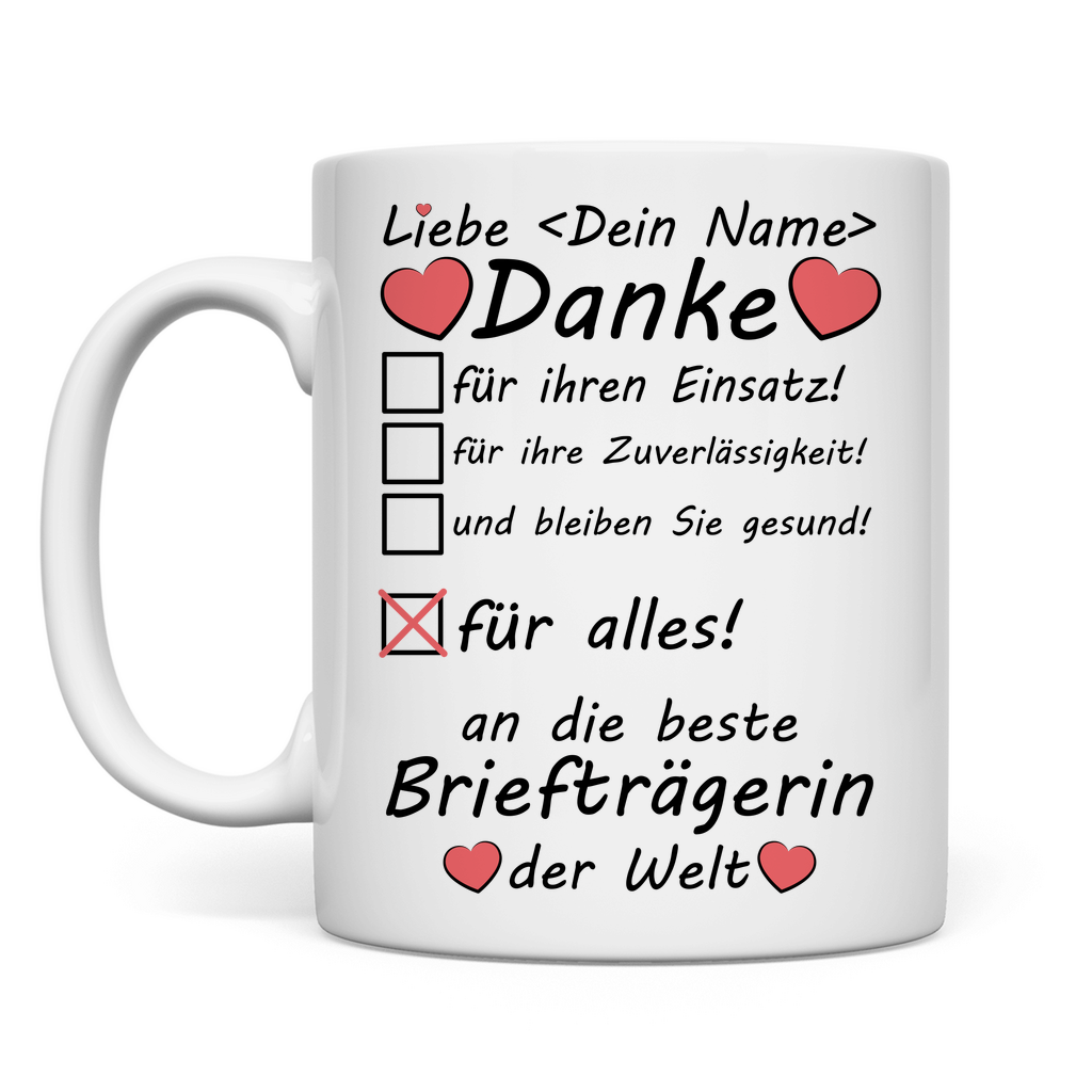 Danke an den Briefträger - Tasse - Weihnachtsgeschenk