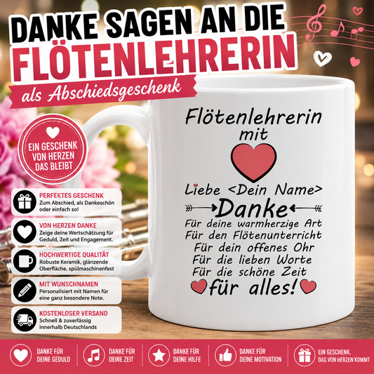 Danke sagen an die Flötenlehrerin als Abschiedsgeschenk