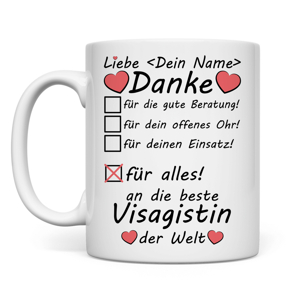 Danke an Visagistin | Geschenk | Tasse