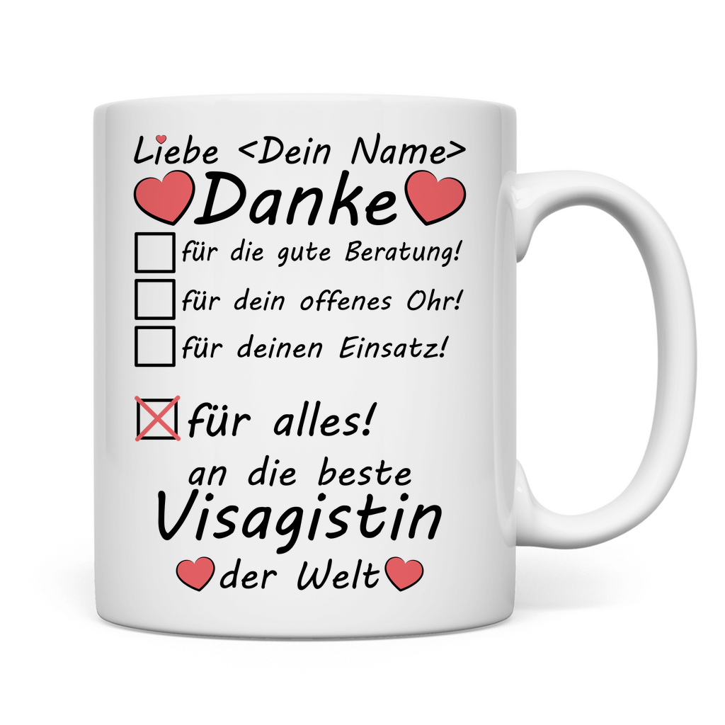 Danke an Visagistin | Geschenk | Tasse