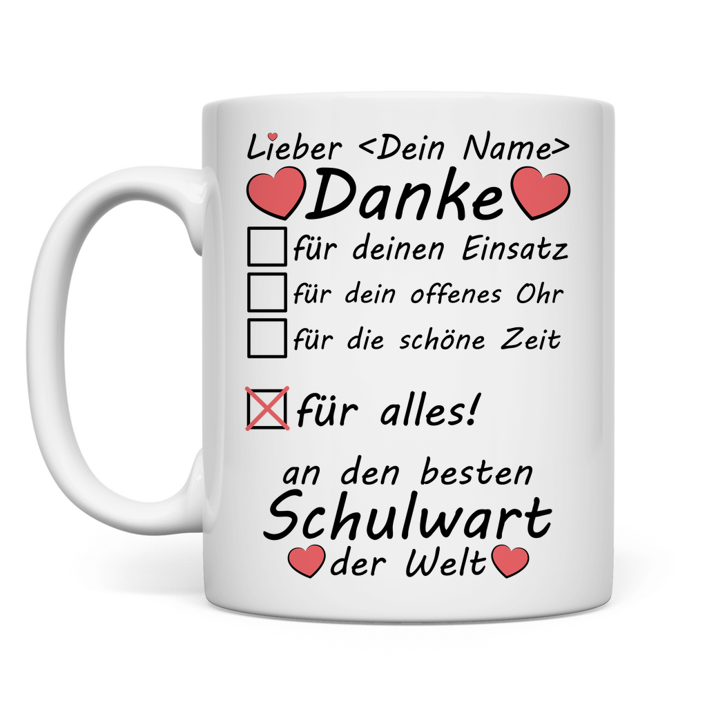 Danke an Schulwart | Geschenk | Tasse