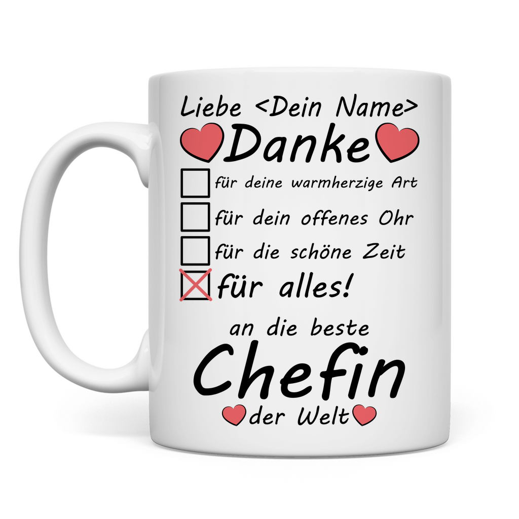 Danksagung an beste Chefin der welt Abschied Ruhestand Rente | Tasse
