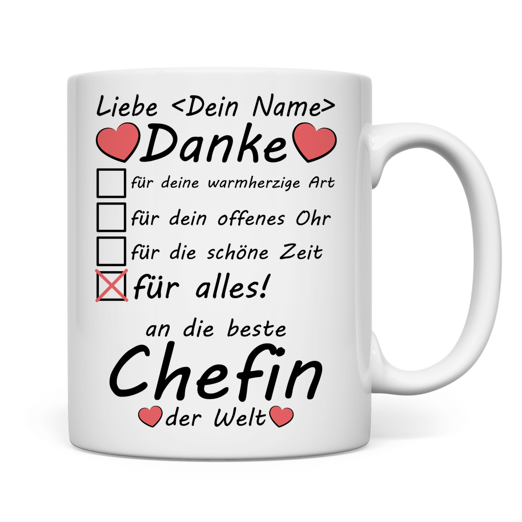 Danksagung Chefin | Abschied Pension | Tasse