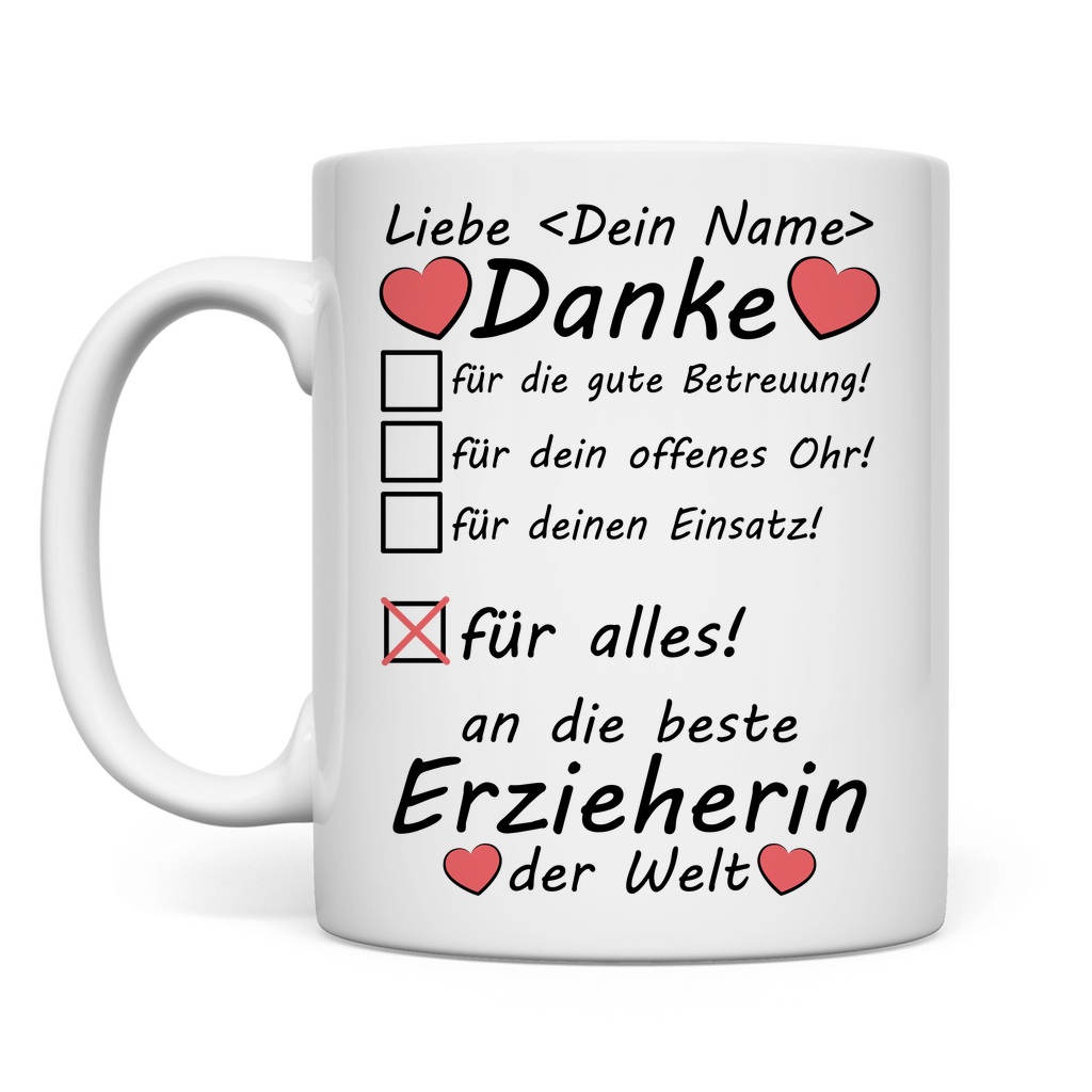 danke sagen krippenerzieherin babschiedsgeschenk  Tasse
