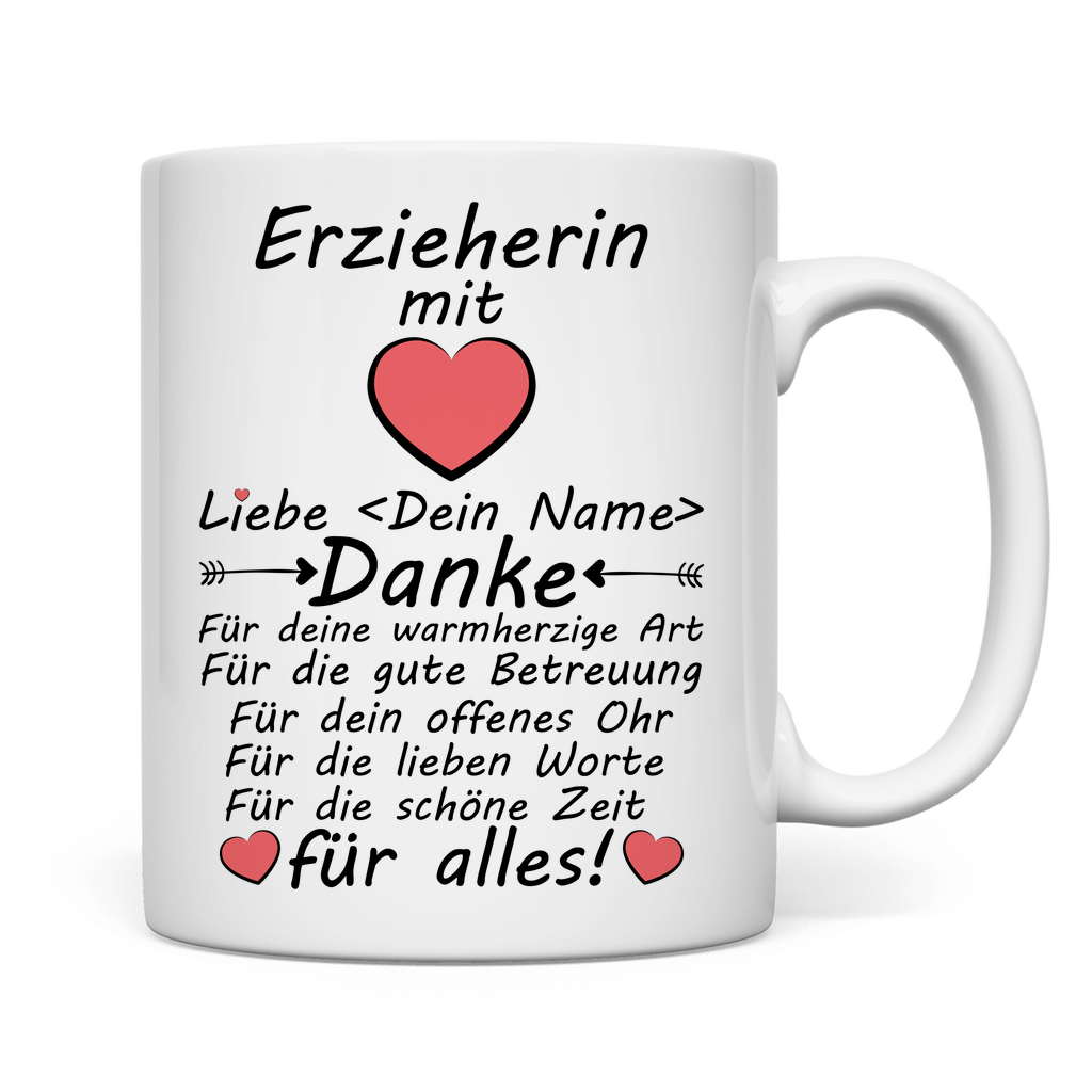 Danksagung an Erzieherin von Eltern | Tasse