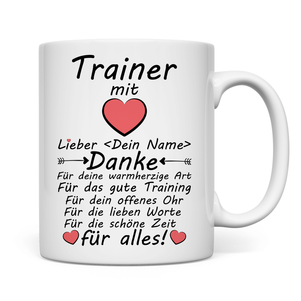 Personalisierte Tasse Fußballtrainer Abschied – Dankeschön mit Wunschname