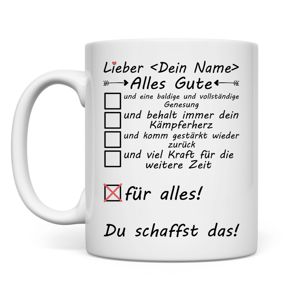 Du bist ein Kämpfer | Mut machen Tasse personalisiert